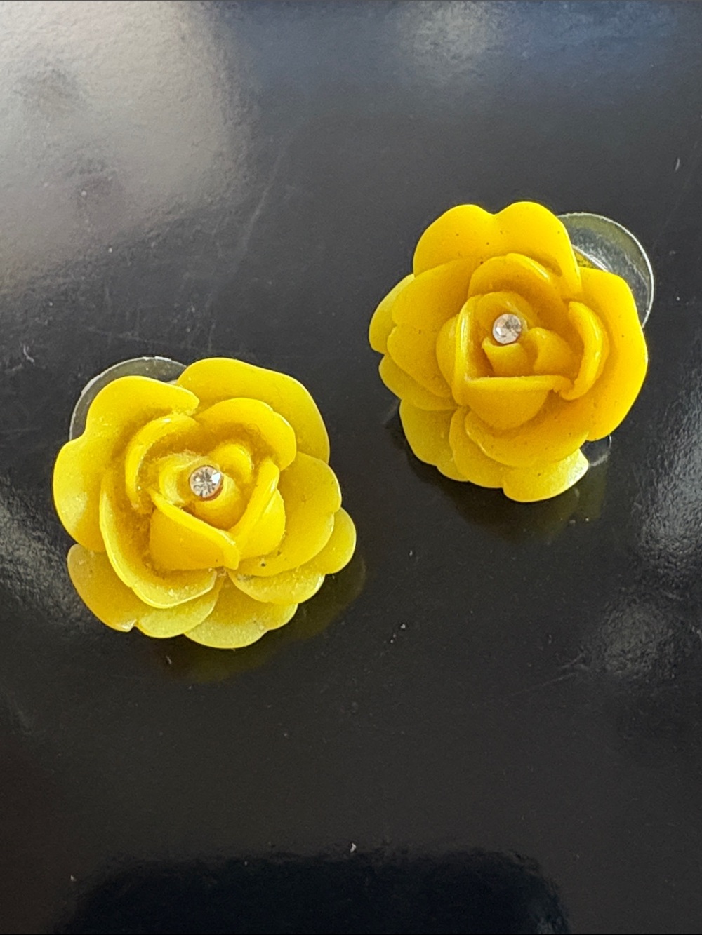 Betsey Johnson Yellow Flower Stud Earrings - Women Accessories costume jewelry